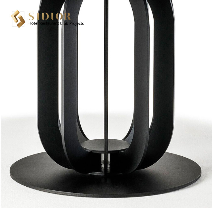 Hot Sell Dining Table, Restaurant Table Desk, Buffet Dinning Table, Canteen Table, Man Made Marble Top, Metal Base