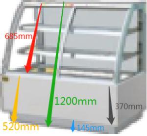 China Air Cooling Bakery Refrigerated Display Case 900x660x1130mm wholesale