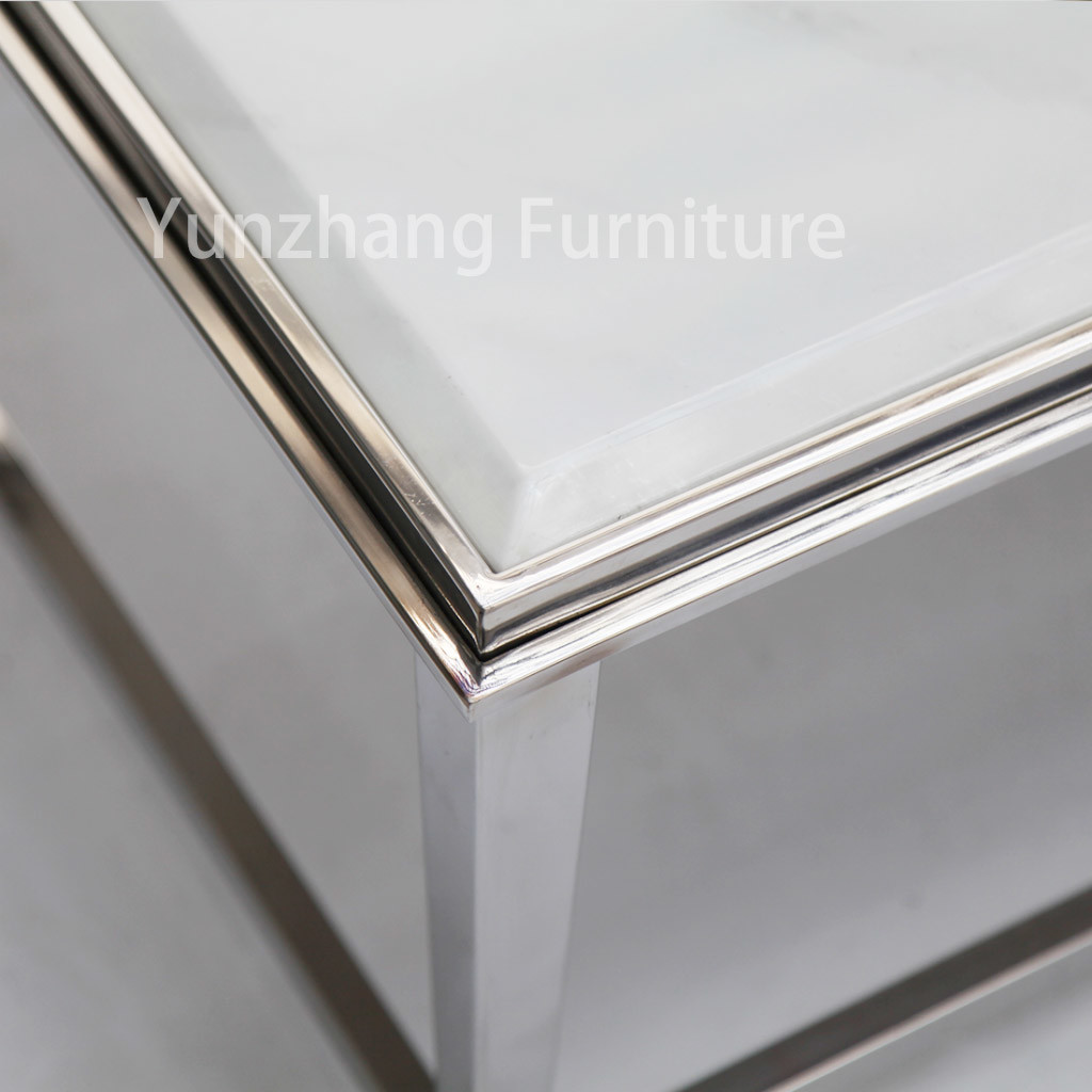 Faux Marble Simple Style Center Table Marble Coffee Table For Living Rooms