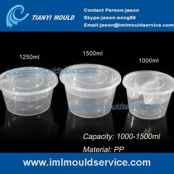 1000ml/1200ml/1500ml clear disposable PP plastic bowl for snack food packaging