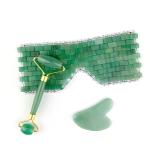 Natural Crystal Green Jade Rose Quartz Eye Mask For Massage