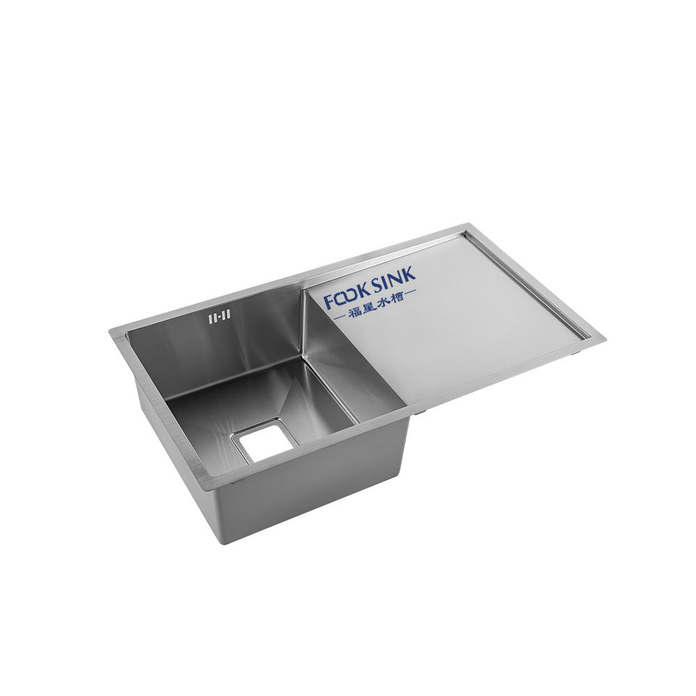 Nano PVD 304SS Sliver 1 Bowl Kitchen Sink With Drainboard