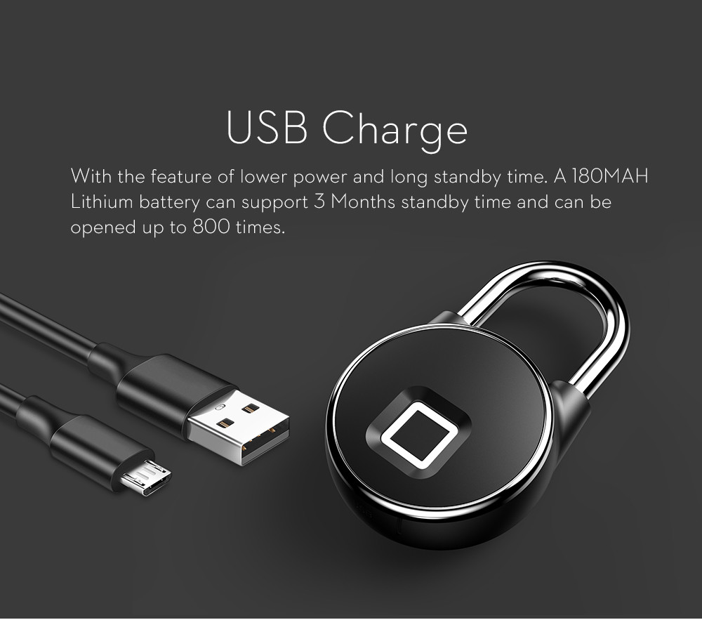 Zinc Alloy Tuya Smart Lock USB Rechargeable Security Keyless Fingerprint Anti Theft