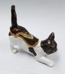 Promotional custom cat animal jewelry box metal cat trinket boxes cat shaped