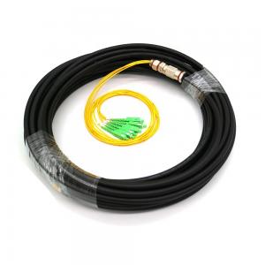 China 4/6 Core Waterproof Fiber Optic Pigtail Single Mode SC APC Black PE Jacket wholesale