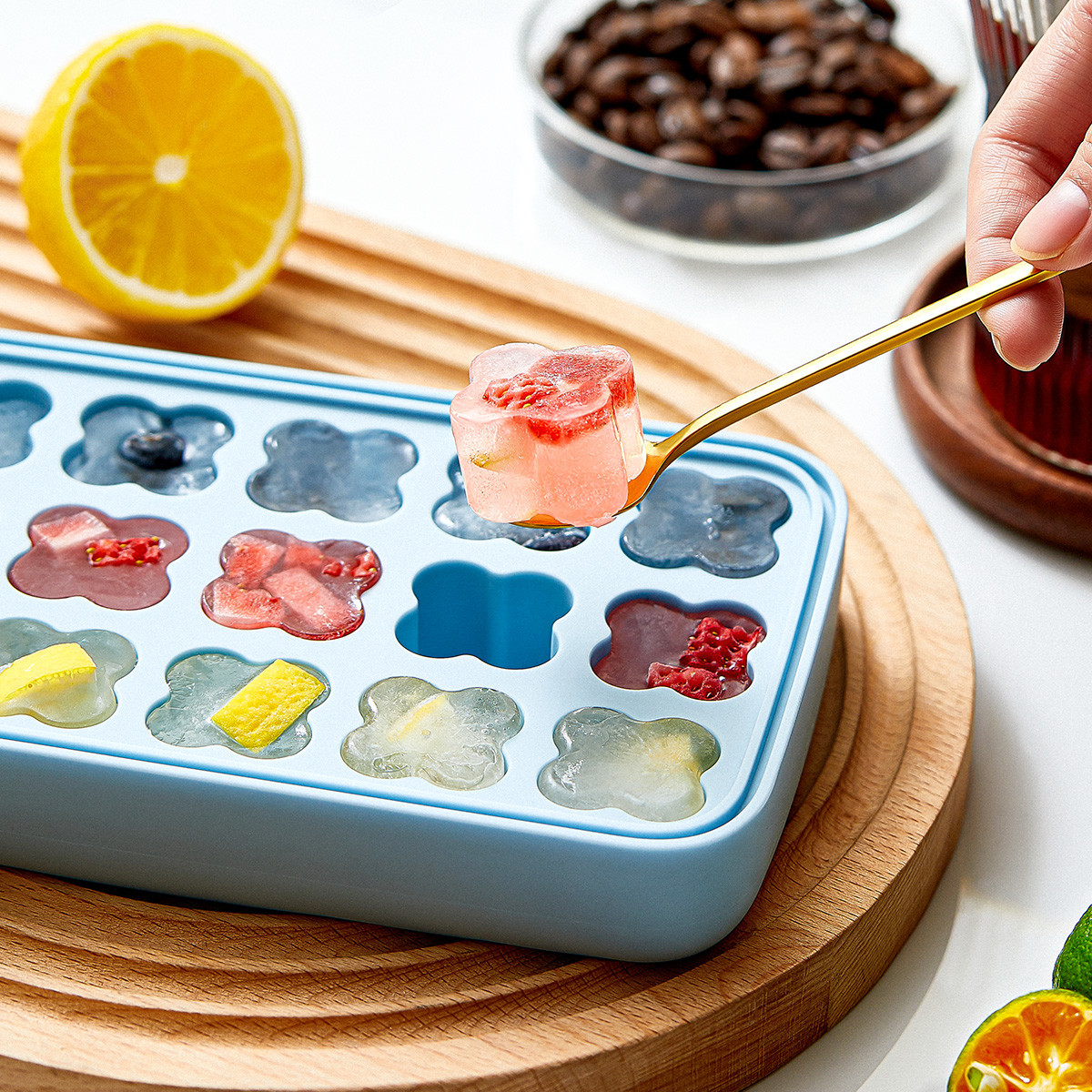 Resuable Four Leaf Clover Personalized Silicone Ice Cube Mold 4 Colors