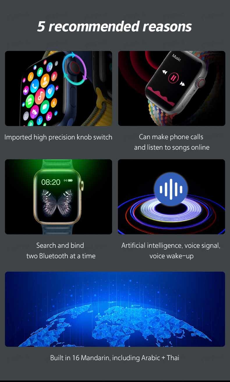 Bluetooth Ip68 Hw22 Pro Smartwatch For Android 150mah