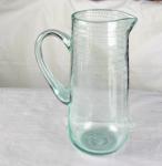 Recycle Green Spiraling Bubbles Glass Water Pitcher , Large Glass Pitcher
