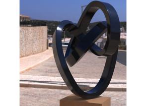 China Custom Painted Metal Art Stainless Steel Abstract Twisted Sculpture for Outdoor wholesale