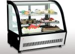 Small Curved Glass Refrigerated Bakery Display Case Countertop Mirrors / Steel