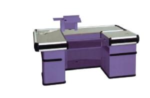 China Grocery Store Checkout Counter Stainless Electrastatic Spray Cashier Desk wholesale