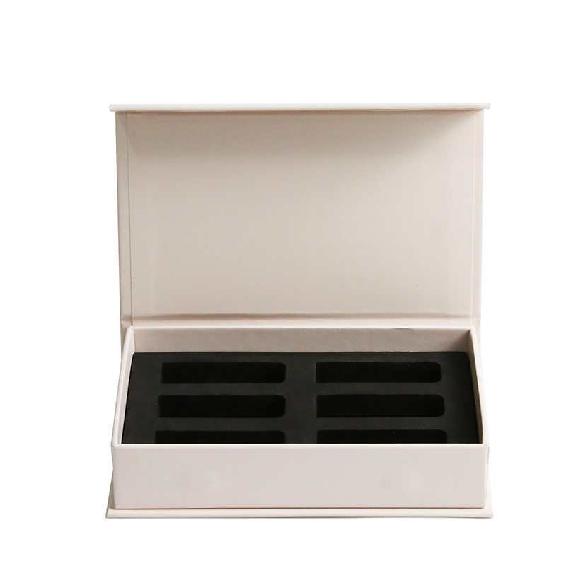 Grey Board And Coated Paper Gift Box With Magnetic Closur Lid And Black EVA Insert