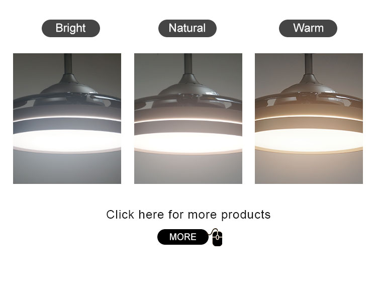 Simple 42 inch 220v Ceiling Fan with Remote Control Support Dimmer Yes 3 Color LED Light