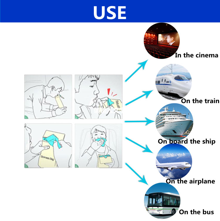 PE Lamination Disposable Airline Puke Bags Sos Paper Bag For Travel