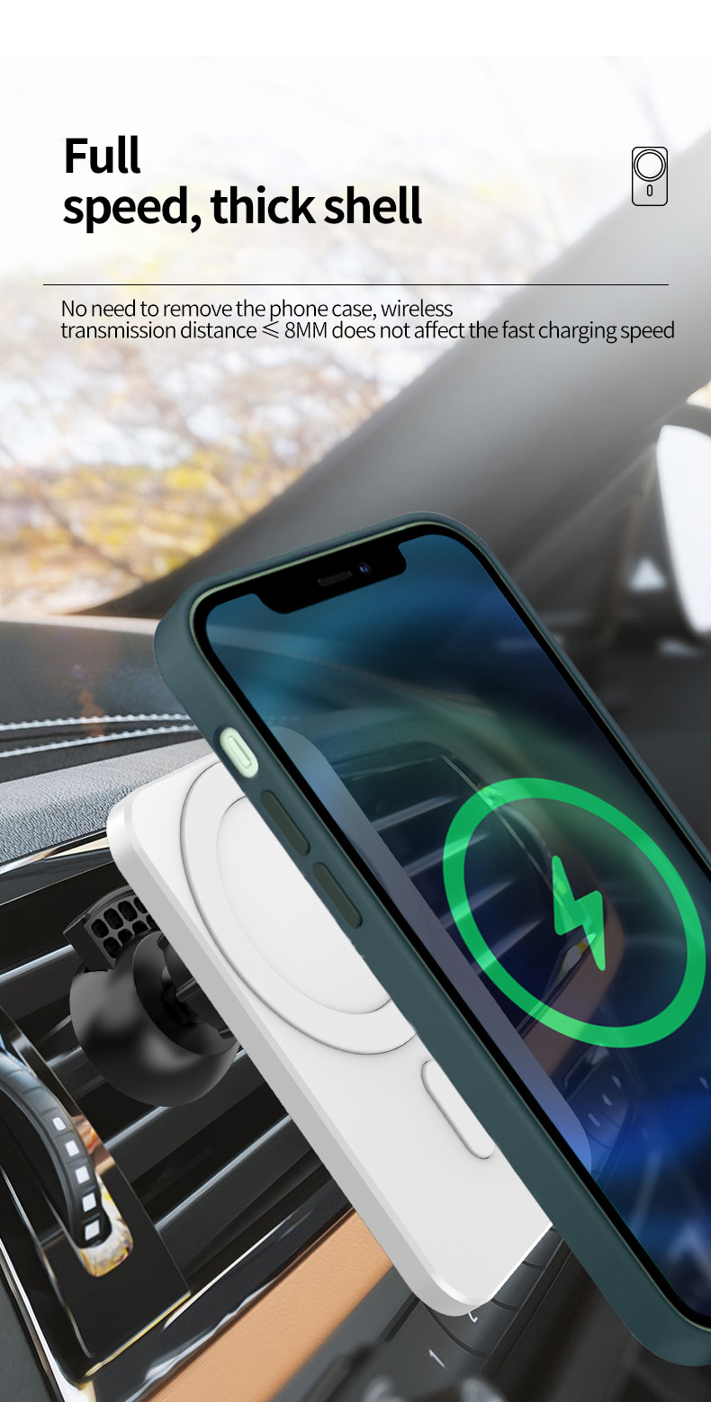 FCC Magnetic Wireless Car Charger , 15w Air Vent Car Mount Phone Holder