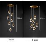 Nordic diamond chandelier Luxury Crystal Light New Design Gold staircase