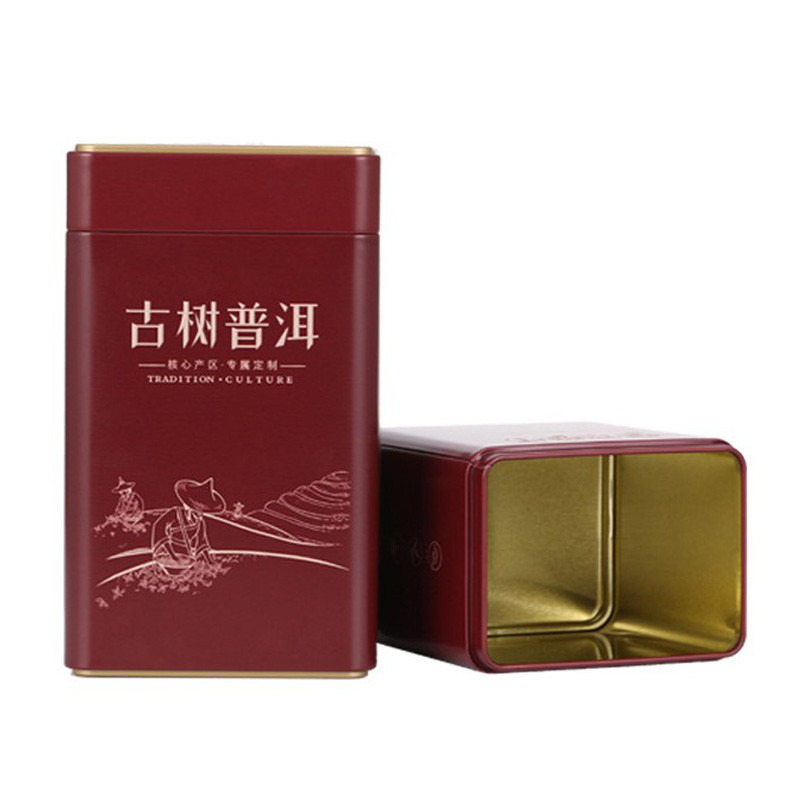 OEM ODM Rectangular Metal Storage Box PMS Offset Printing Tea Tin Canisters