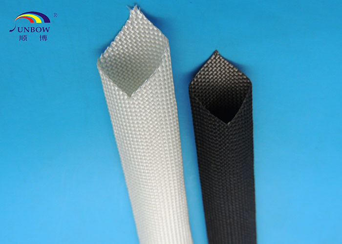 400 ℃ Flexible Black or White High Temperature Fiberglass Sleeving for Cables