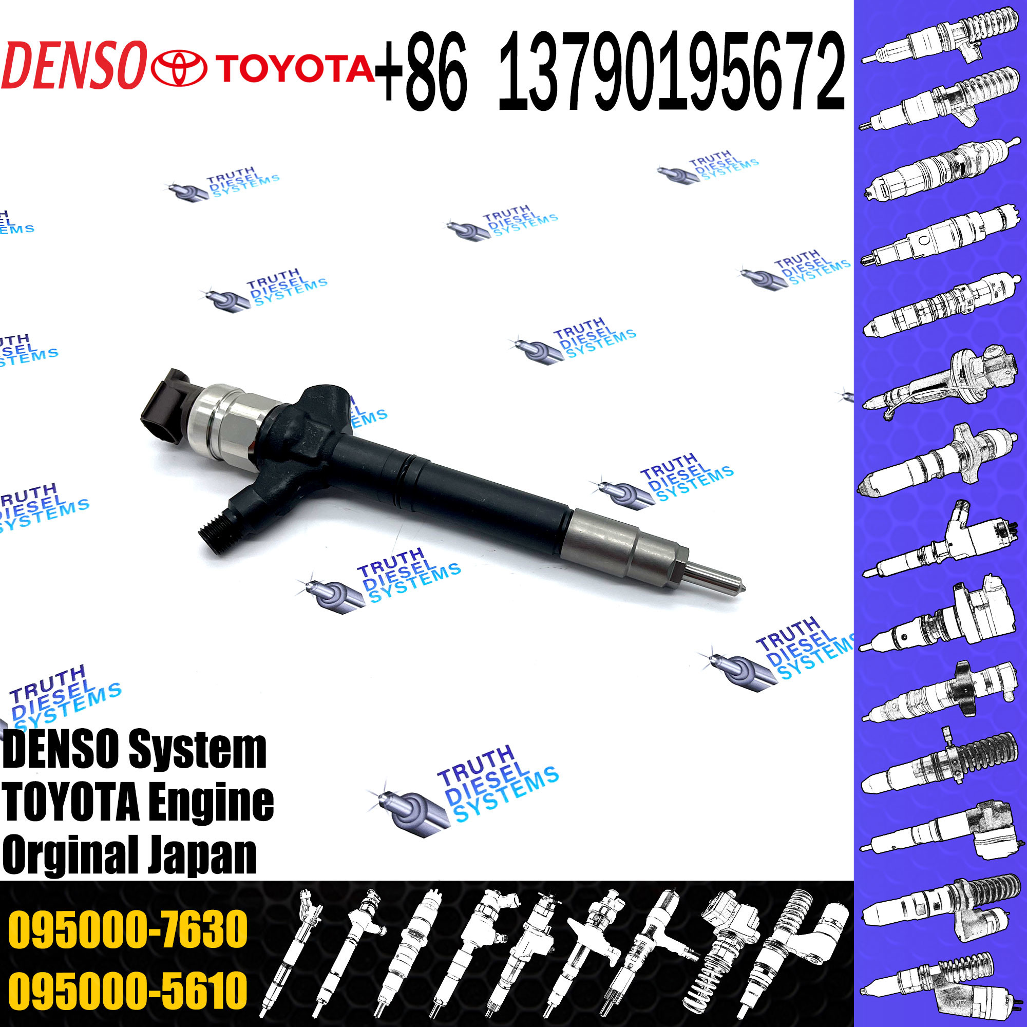diesel fuel engine injector 095000-7630 23670-0R170 engine high pressure pump engine injection injector 095000-7630