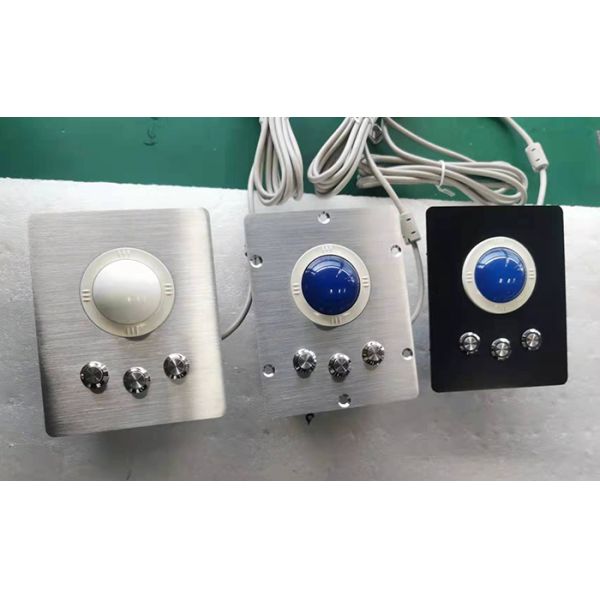 maine backlight industrial trackball with panel mount and 3 mouse buttons