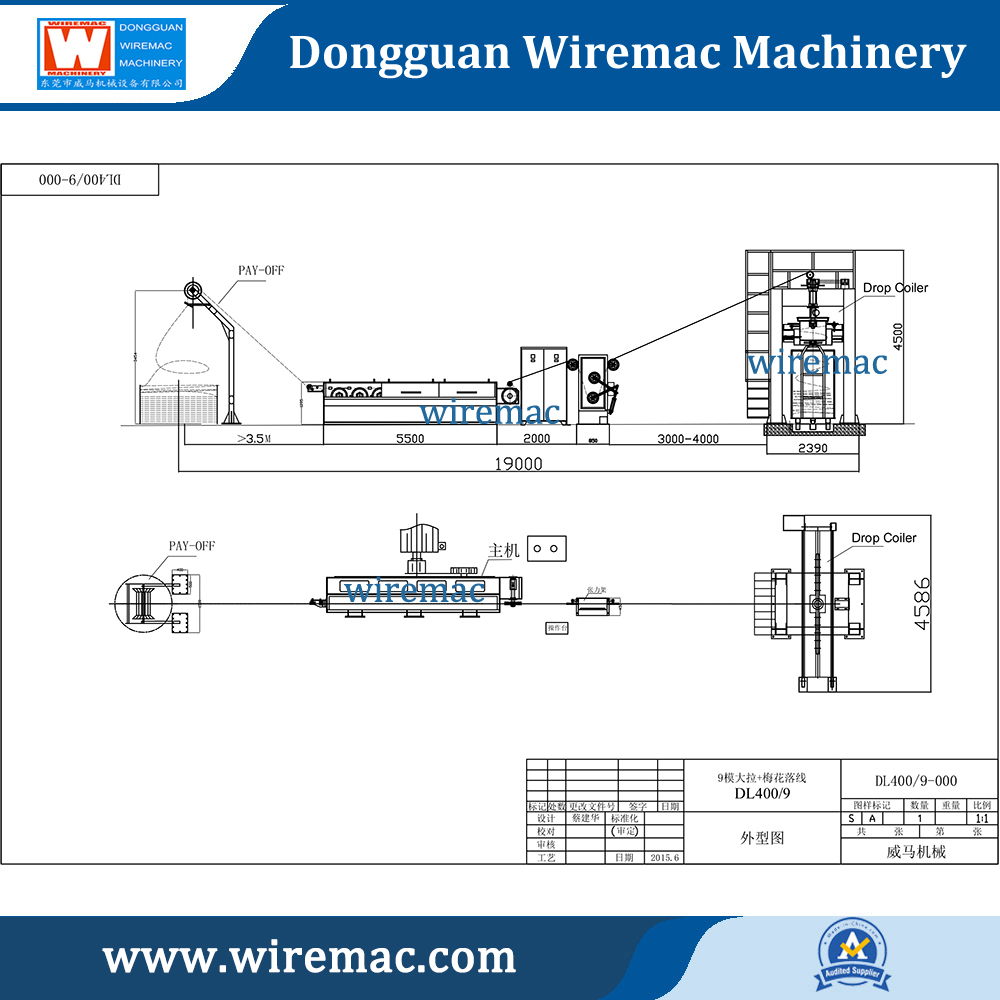 8D RBD Wire Drawing Machine , 3mm Copper Wire Making Machine