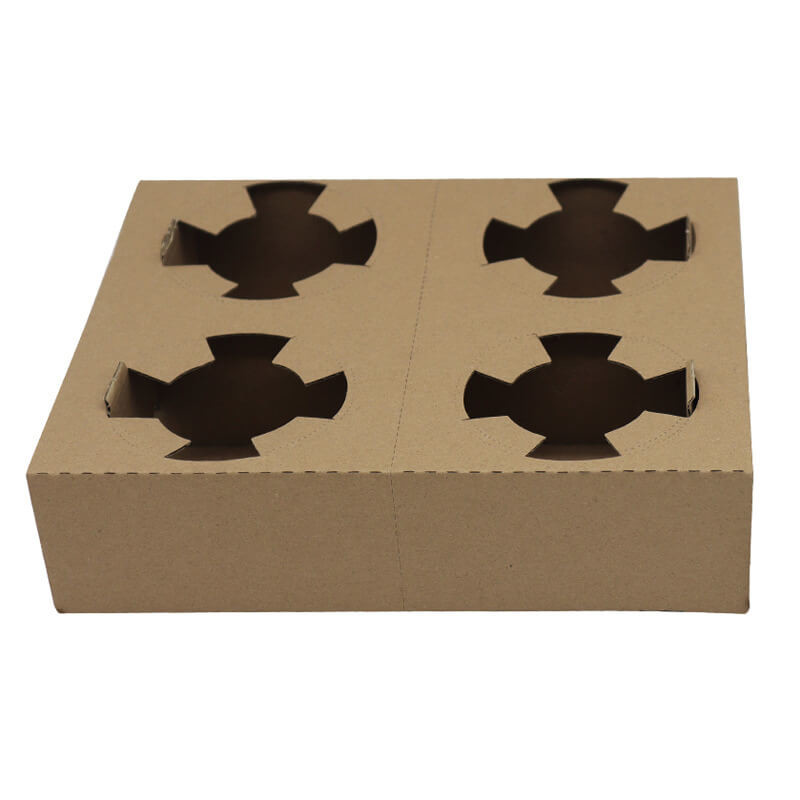 Biodegradable Disposable 4 Cup Drink Carrier With Secure Holding