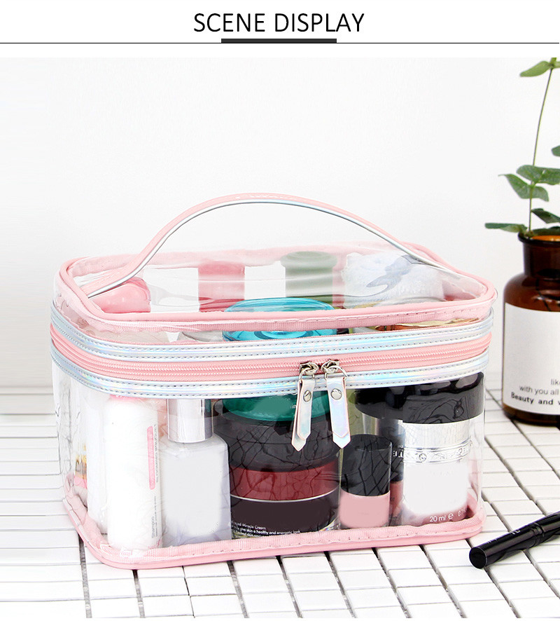 Clear PVC Travel Handle Transparent Cosmetic Bag