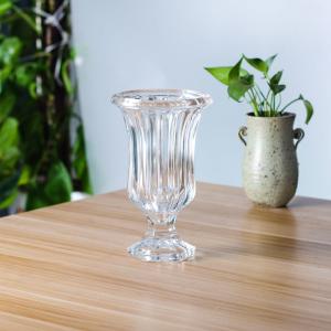 China 25cm 9 Inch Tall Glass Flower Vase Short Stemmed For Home Deco / Hotel, wholesale