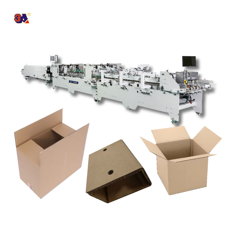 Automatic Mini Corrugated Box Folder Gluer Paper Forming Machine Folding Gluing Machine