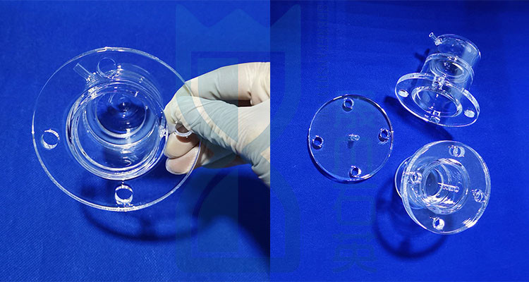 Large Diameter Transparent Quartz Tube Flange For Chemical Pipe