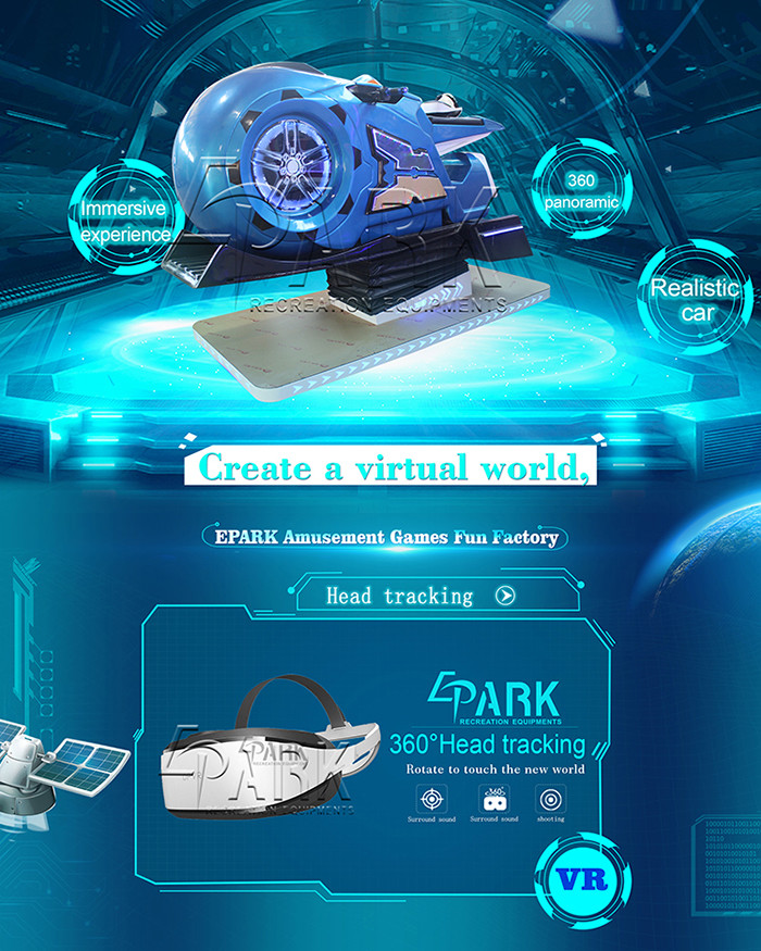 9D Virtual Reality Car Driving Simulator Motorcycle Sheet Metal , Fiberglass Material