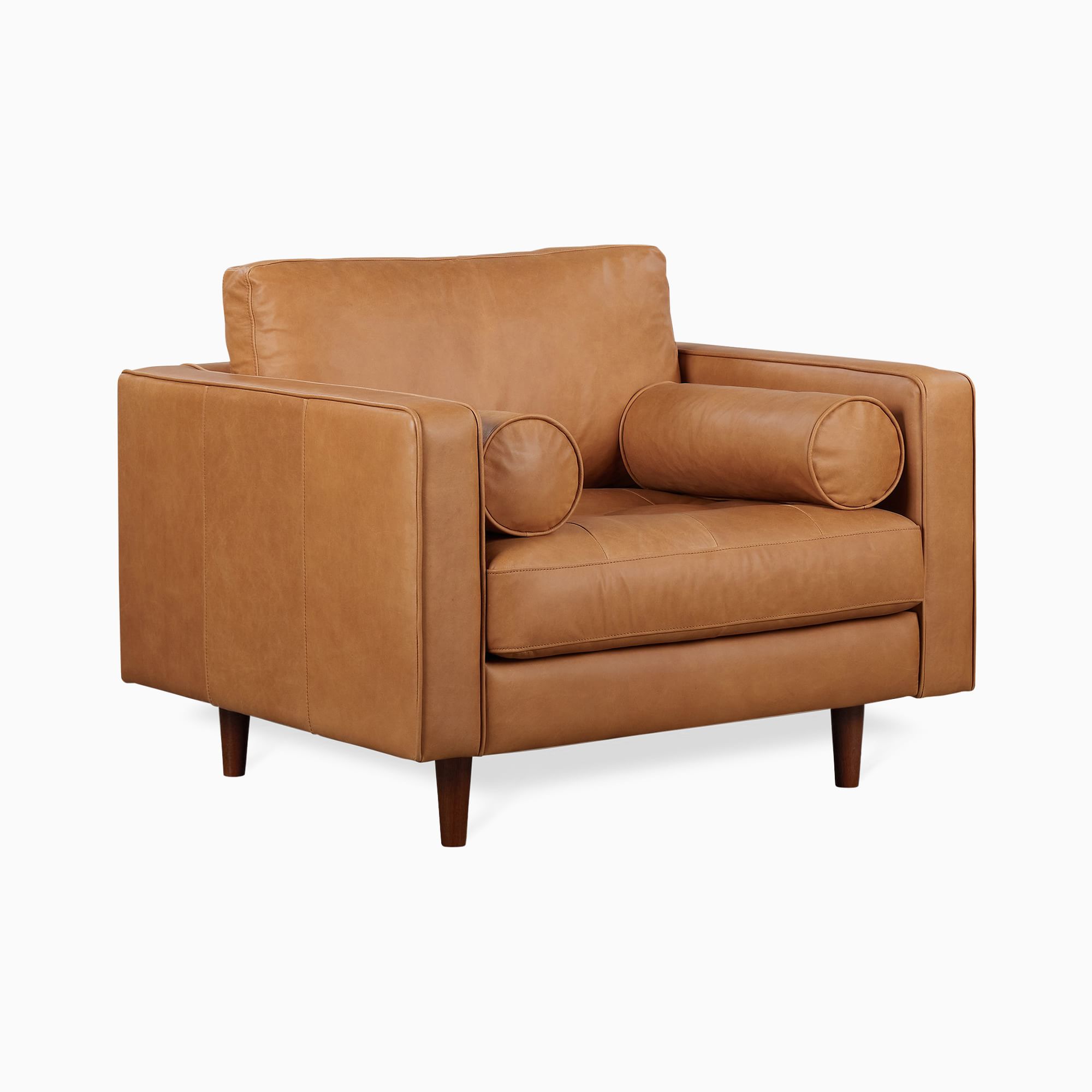 Modern Velvet Arm Leather Chaise Lounge Chair With Ottoman Stool