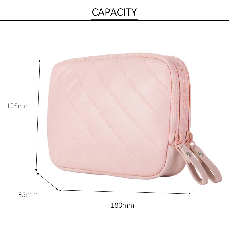 Double Zipper Bridesmaid Gift Waterproof PU Cosmetic Bag