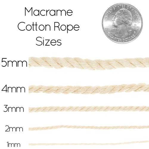 Twisted Macrame Cord 3mm 4mm 5mm Natural Cotton Rope with Soft Natural Advantage