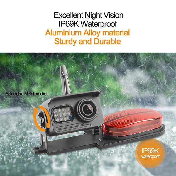 Night Vision Wireless RV Backup Camera 5 Inch LCD Color Screen 33ft Distances