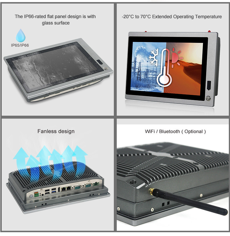 10" LED Industrial Capacitive Touch Panel PC 1280 X 800 With 4G 5G WiFi Optional