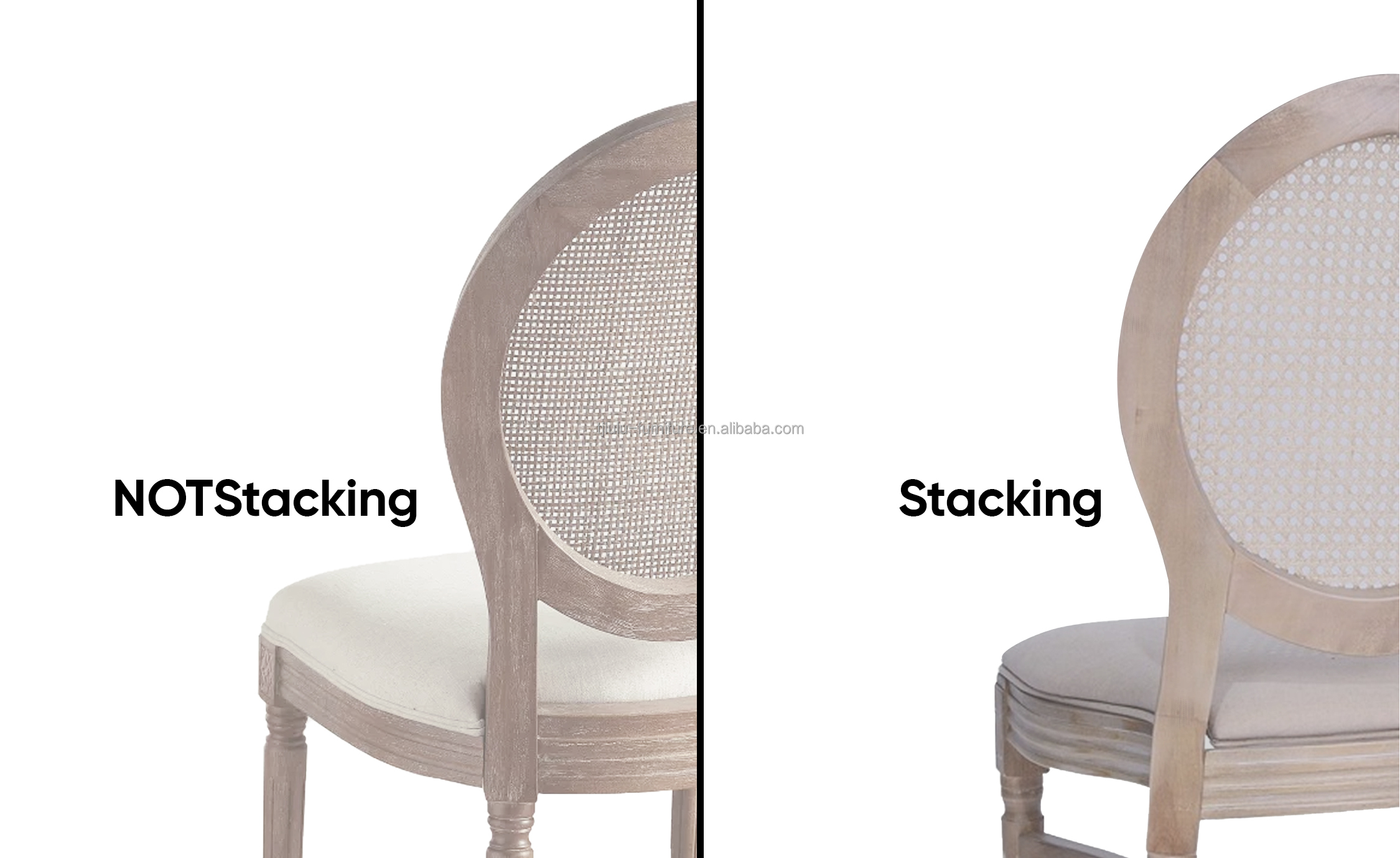 Dinning Banquet Event French Style Rattan Back Solid Wood Louis Chair Stackable Chairs Antique Wooden Chair Modern 100