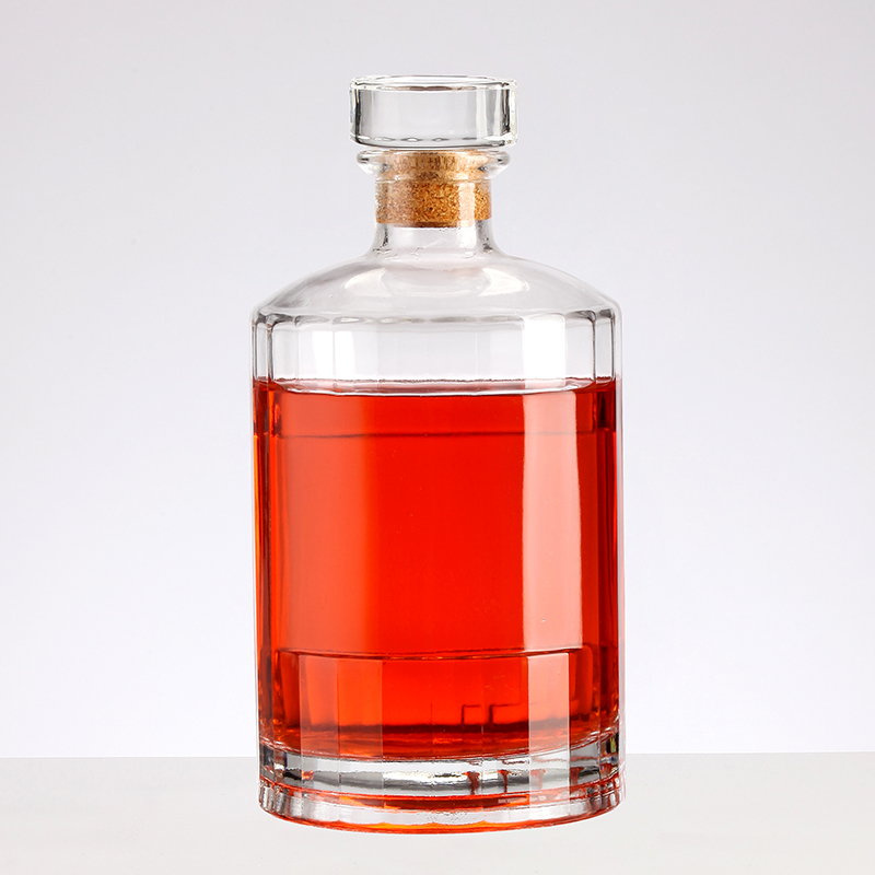 750ml Extra Flint Clear Square Glass Bottle for Spirits Liquor Gin Vodka Brandy Whisky