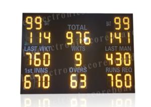 China Yellow Electronic Cricket Scoreboards , Cricket Digital Scoreboard Waterproof Frame wholesale