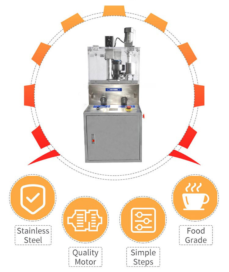 Herbal Pill Desktop Tablet Press Machine 12mm Full Automatic Multi Punch Rotary 1.5KW