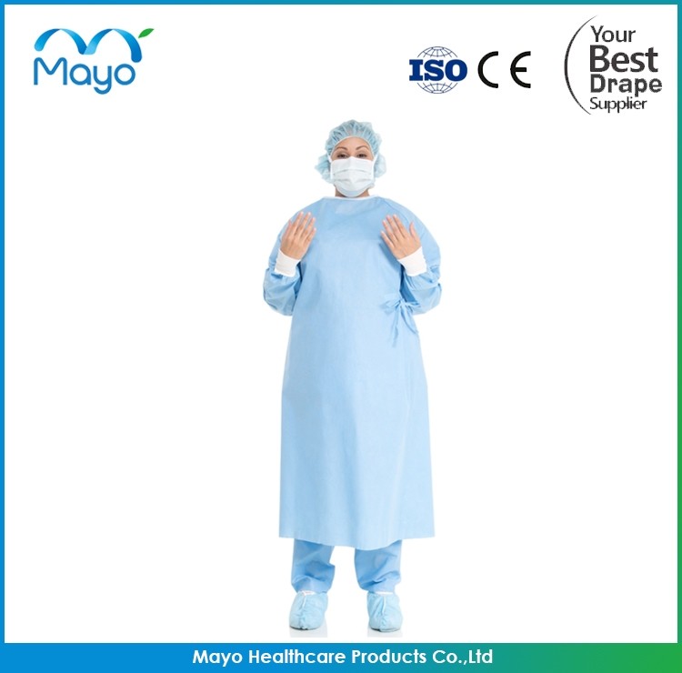 Spunlace Medium Sterile Surgical Gowns Blue SMMS Surgical Gown