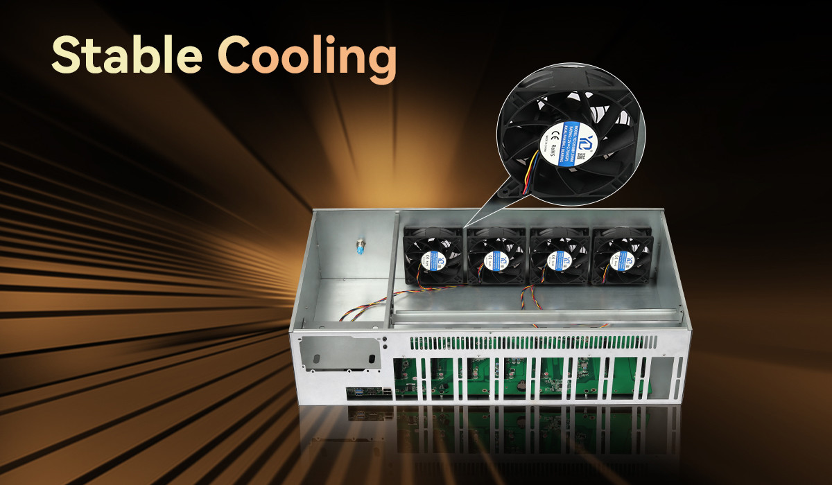 8 GPU Mining Rig Slot Mainframe With High Power Supply And Four Cooling Fan