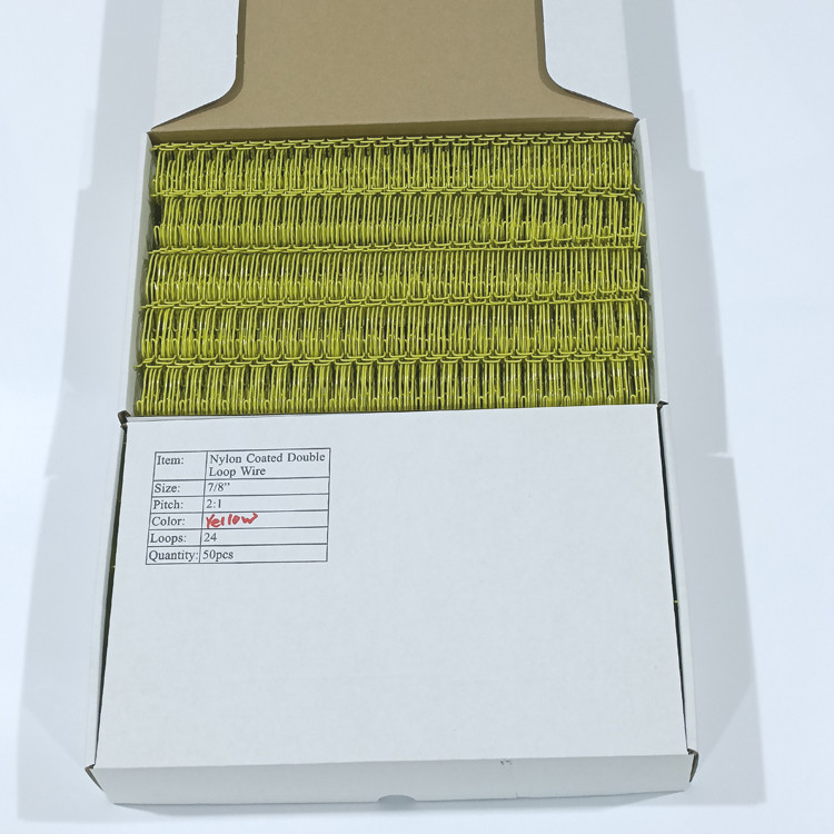 Orange Nylon Coating Double Loop Wire Binding 2:1 For Notebooks