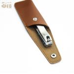 10.5x4.2cm Deboss Leather Key Pouches Nail Clipper Rubberized