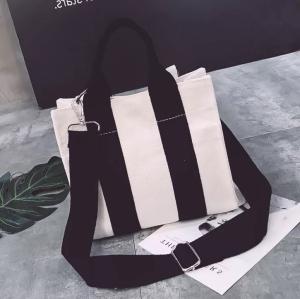 China Contrast Shoulder 16 Oz Canvas Grocery Shopping Bags wholesale