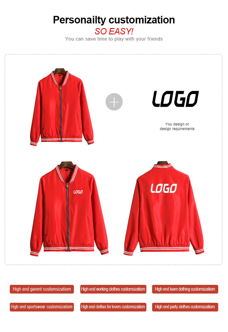 Custom Logo Spring Autumn Stain Casual Sports Coats Pilot fPlain Winter Men's Loose Big Plus Size Baseball Uniform Bomber Jacket