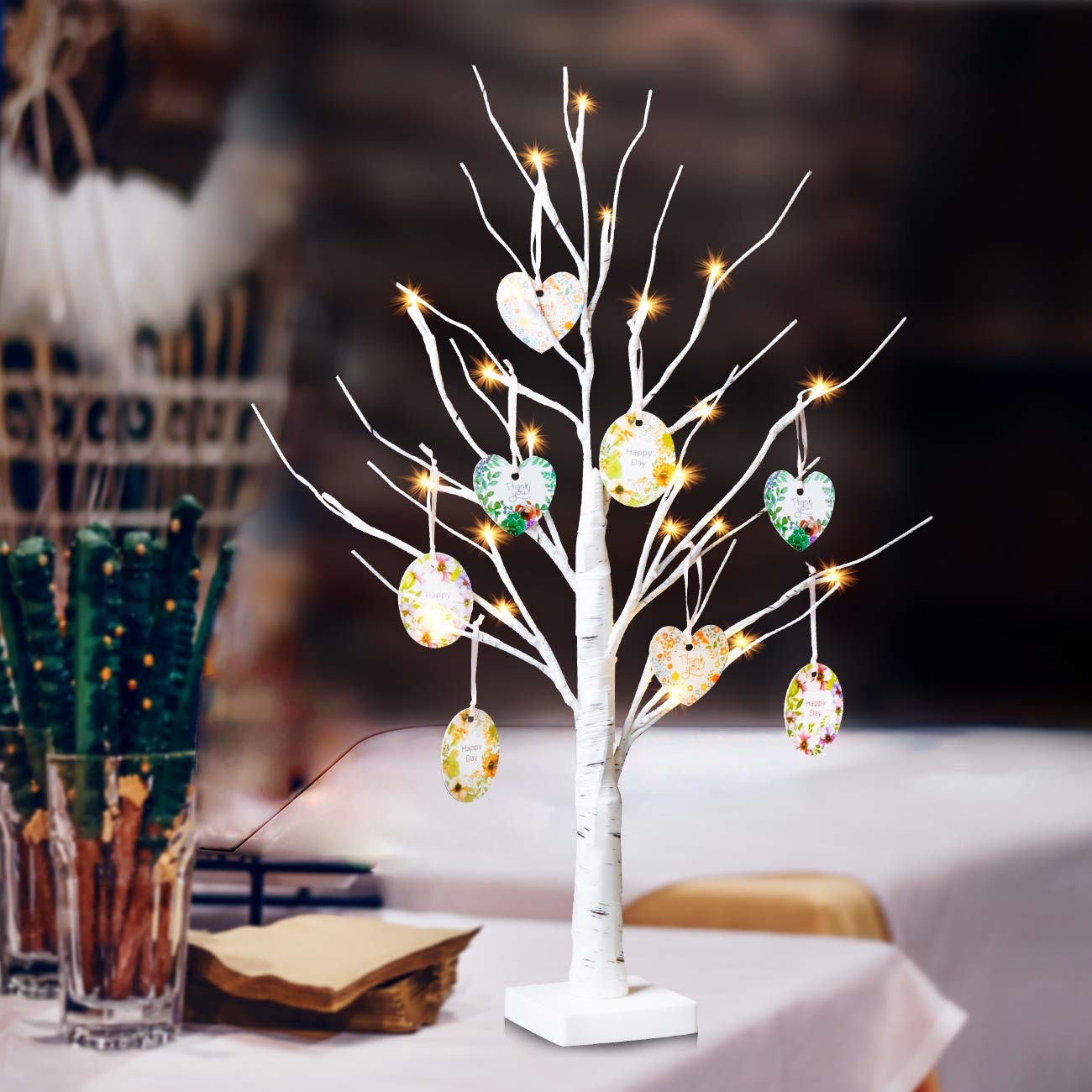 Tabletop Bonsai Tree Light with for Bedroom Desktop Christmas Party Indoor Decoration Lights (Warm White), DIY, Battery