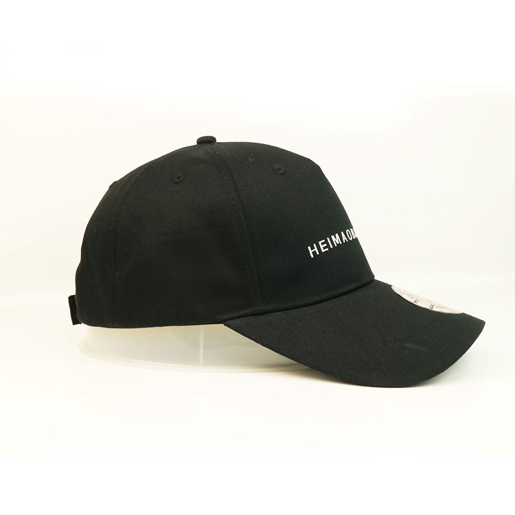 Constructed Custom Printing Dad Hat Logo Baseball Cap Black Hip Hop Caps Bsci