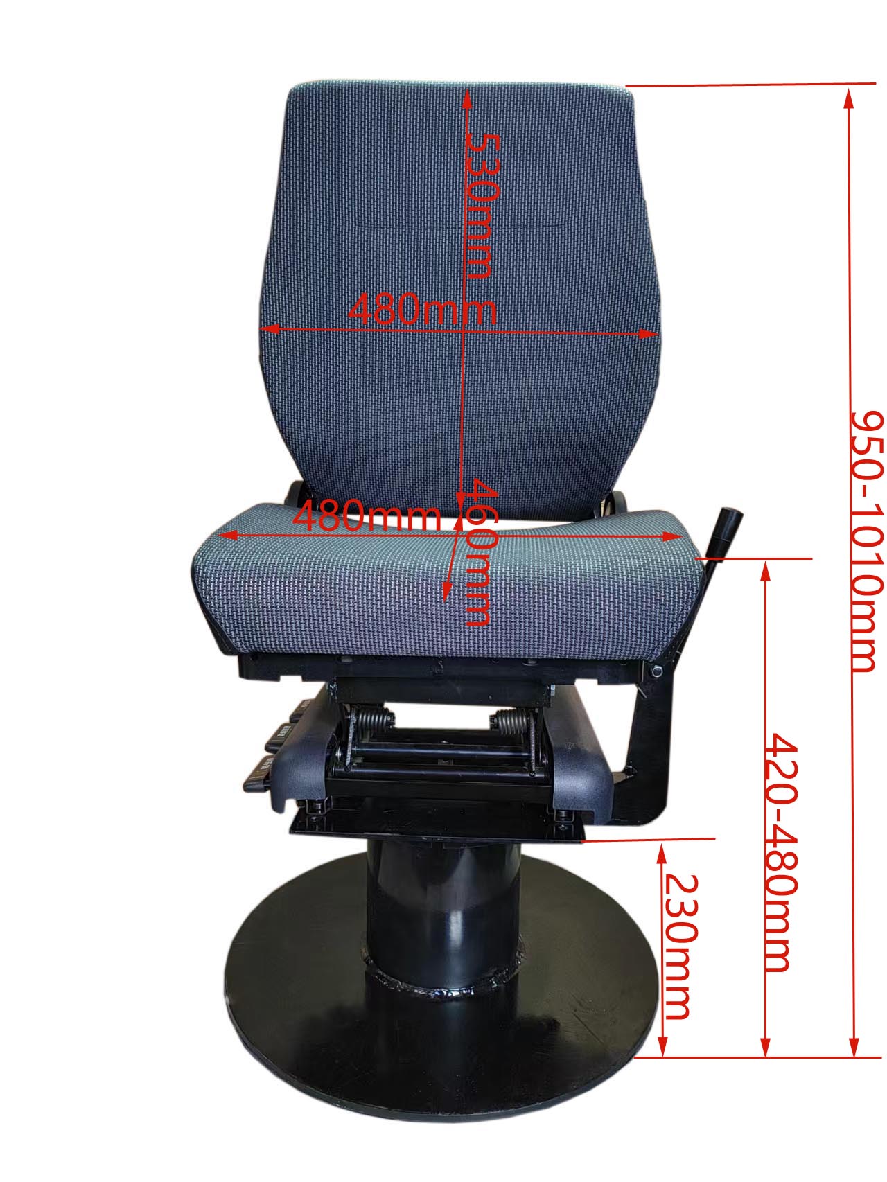 Grey Non Suspension Driver Seats Mechanical Seats With Fabric Cover