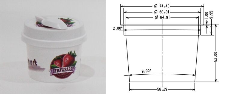 Yogurt Cup Iml Plastic Containers Ice Cream Packaging With Spoon